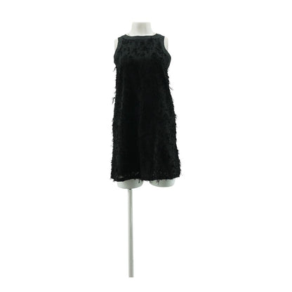 Black Solid Midi Dress