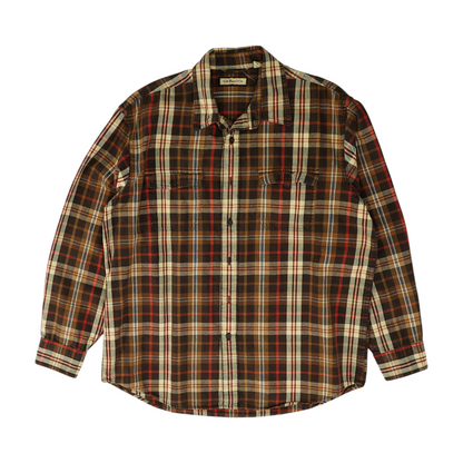 Brown Plaid Long Sleeve Button Down