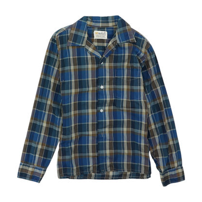 Blue Plaid Long Sleeve Button Down