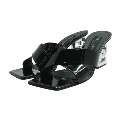 Black Patent Leather 3.5 Mules