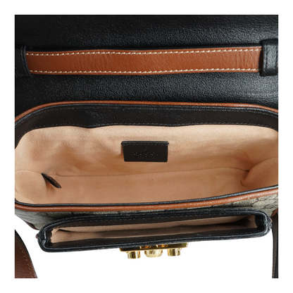 Mini Padlock Flap Pocket Shoulder Bag in GG Supreme