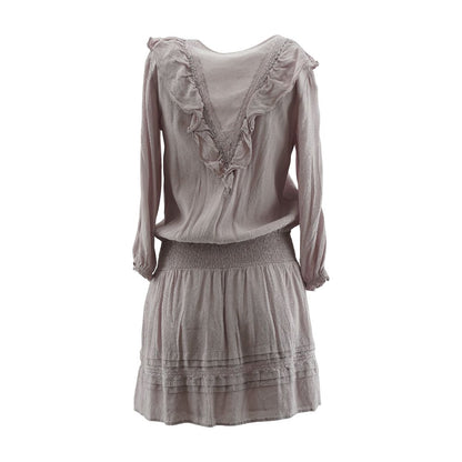 Mauve Solid Midi Dress