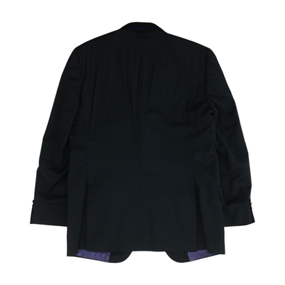 Black Long Solid Sport Coat