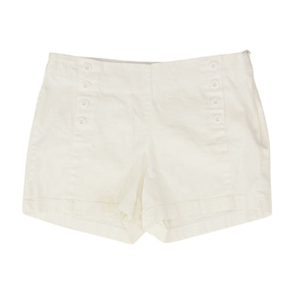 White Solid Chino Shorts