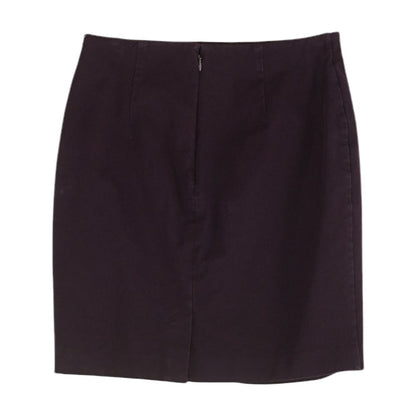 Purple Solid Midi Skirt