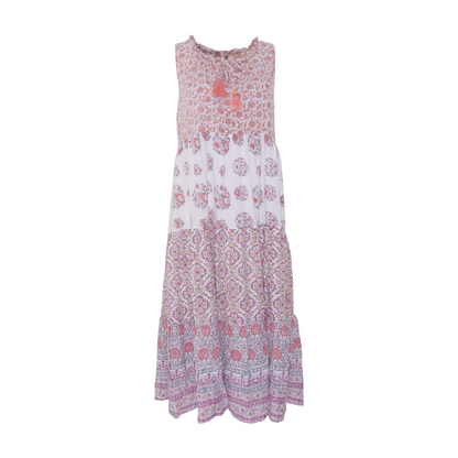 White Floral Midi Dress