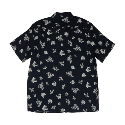 Navy Floral Short Sleeve Button Down