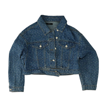 Blue Solid Denim Jacket