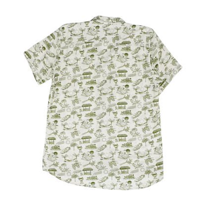 Cream Print Short Sleeve Button Down