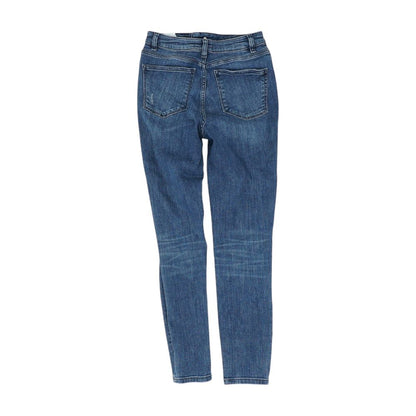 Blue Solid High Rise Skinny Leg Jeans