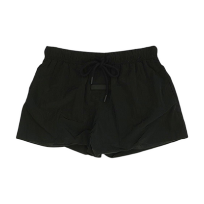 Black Solid Active Shorts