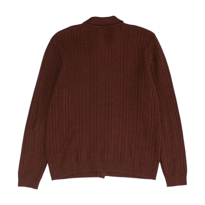 Rust Solid Cardigan Sweater