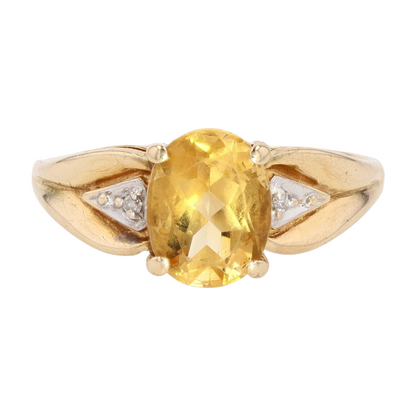14K Yellow Gold Citrine Fashion Ring