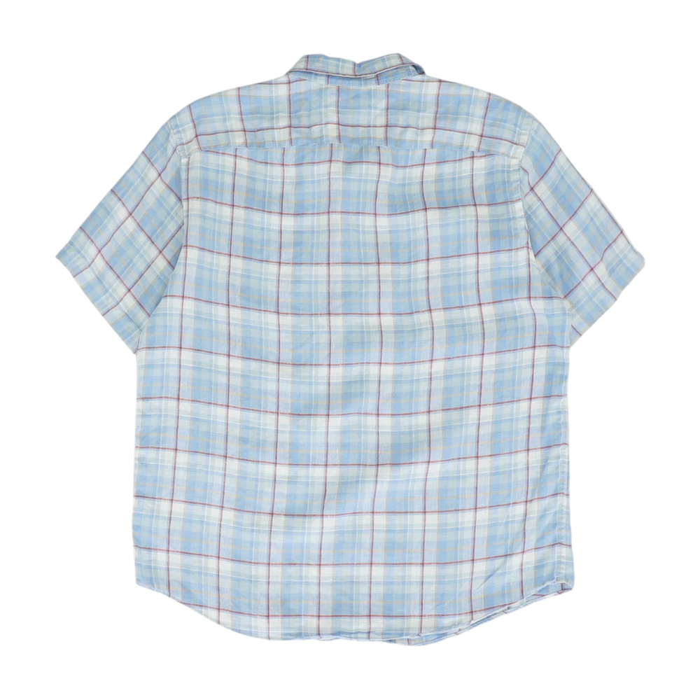 Blue Check Short Sleeve Button Down