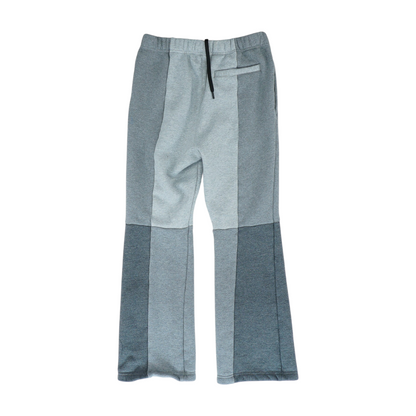 Gray Color Block Straight Pants