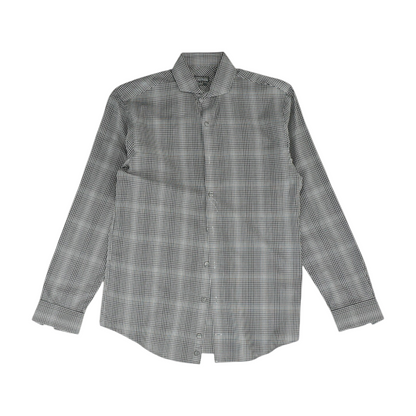 Gray Plaid Long Sleeve Button Down