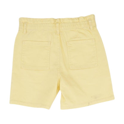 Yellow Solid Denim Shorts