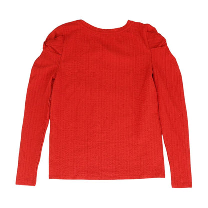 Red Solid Long Sleeve Blouse