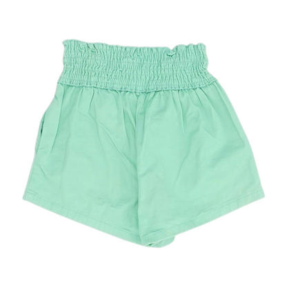 Green Solid Casual Shorts
