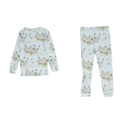 Blue Graphic Pajama Set