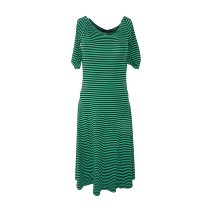 Green Striped Midi Dress
