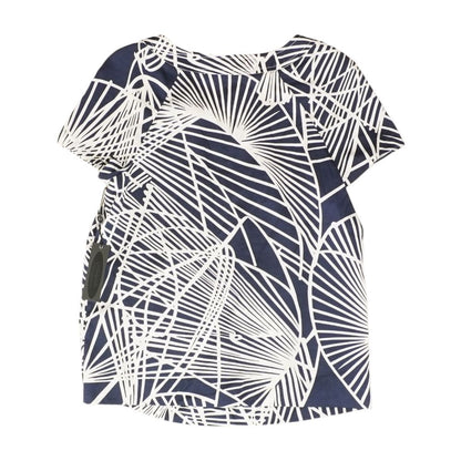 Navy Graphic Short Sleeve Blouse