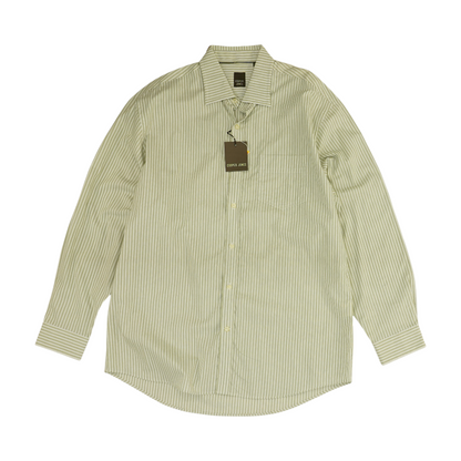 Green Striped Long Sleeve Button Down