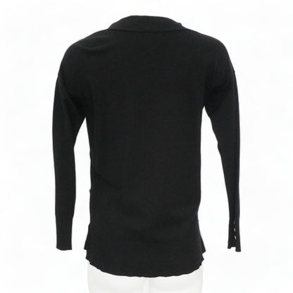 Black Solid Cardigan Sweater
