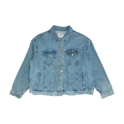 Blue Solid Denim Jacket