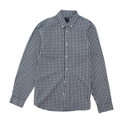 Navy Check Long Sleeve Button Down