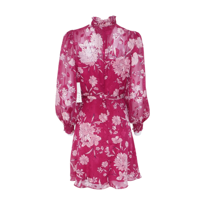 Maroon Floral Mini Dress
