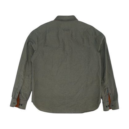 Gray Solid Long Sleeve Button Down