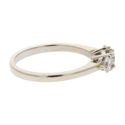 5/8 Ct 14K White Gold 3 Stone Round Diamond Engagement Ring