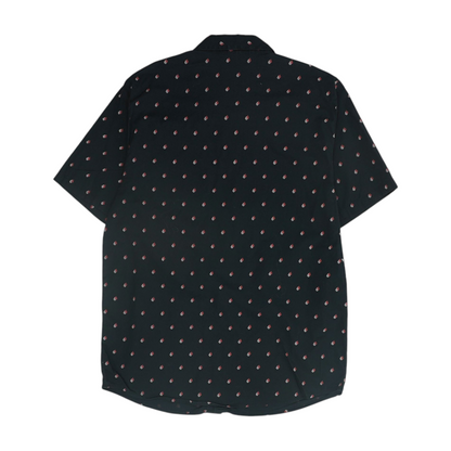 Black Geometric Short Sleeve Button Down