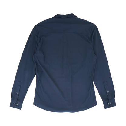 Navy Solid Long Sleeve Button Down
