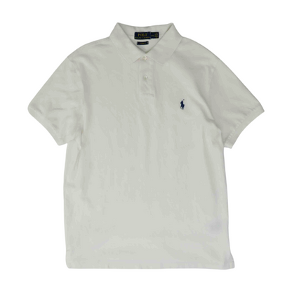 White Solid Short Sleeve Polo