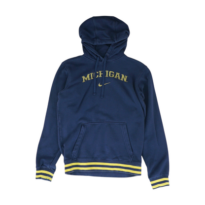 Navy Michigan Wolverines Solid Hoodie Pullover