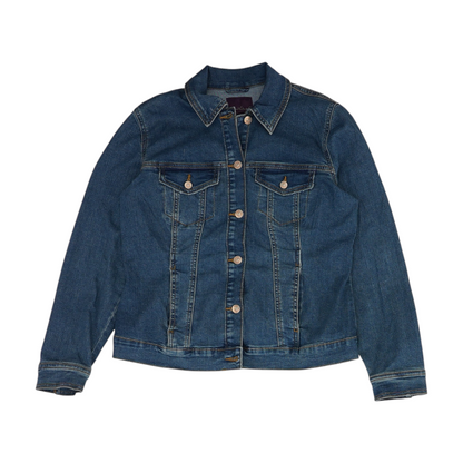 Blue Solid Denim Jacket