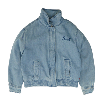 Blue Solid Denim Jacket