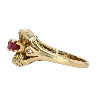 14K Yellow Gold Diamond Fashion Ring