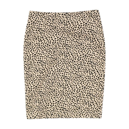 Beige Animal Print Midi Skirt