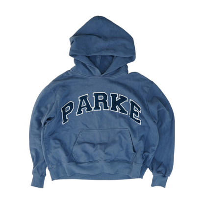 Blue Solid Hoodie Pullover