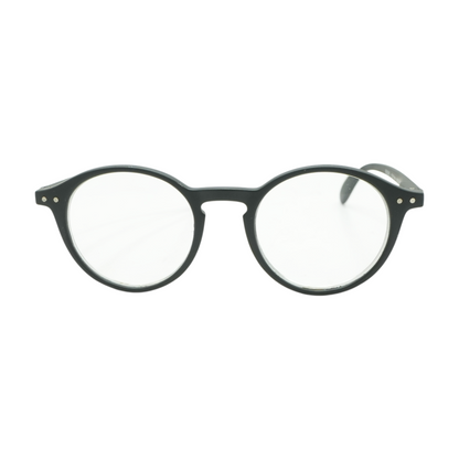 Black LMS#D Round Reading Glasses