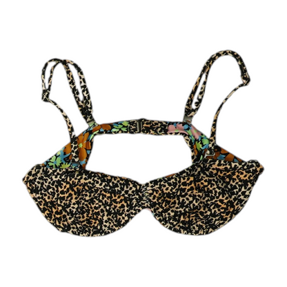 Beige Animal Print Swim Top