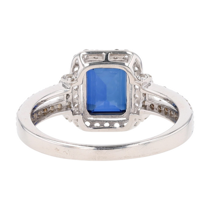 Sterling Silver Synthetic Sapphire Fashion Ring