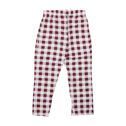 Burgundy Check Pajama Bottom