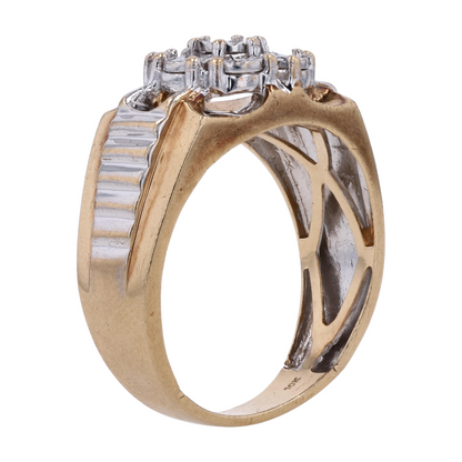 1/10 ctw 10K Two-Tone Gold Diamond Statement Ring