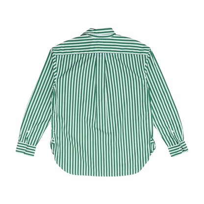 Green Striped Long Sleeve Button Down