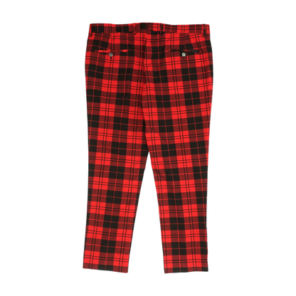 Red Plaid Slim Pants