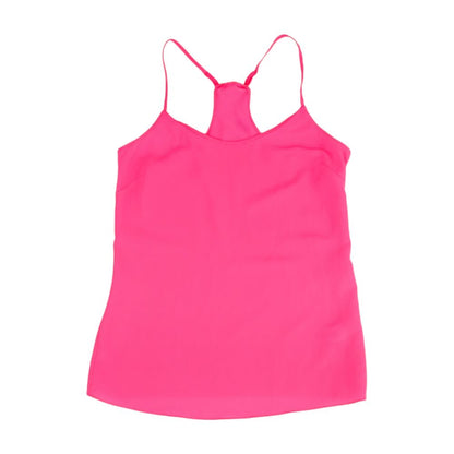 Neon Pink Solid Sleeveless Blouse